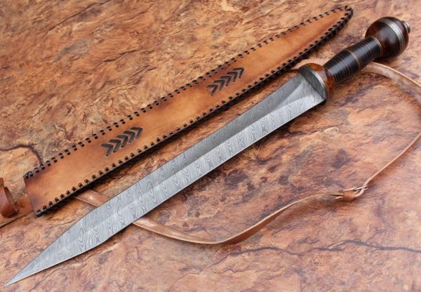 Custom made Damascus Steel Survival Sword