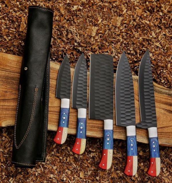 handmade Chef Set of 5 Chef Knife - Kitchen Chef Knife Set