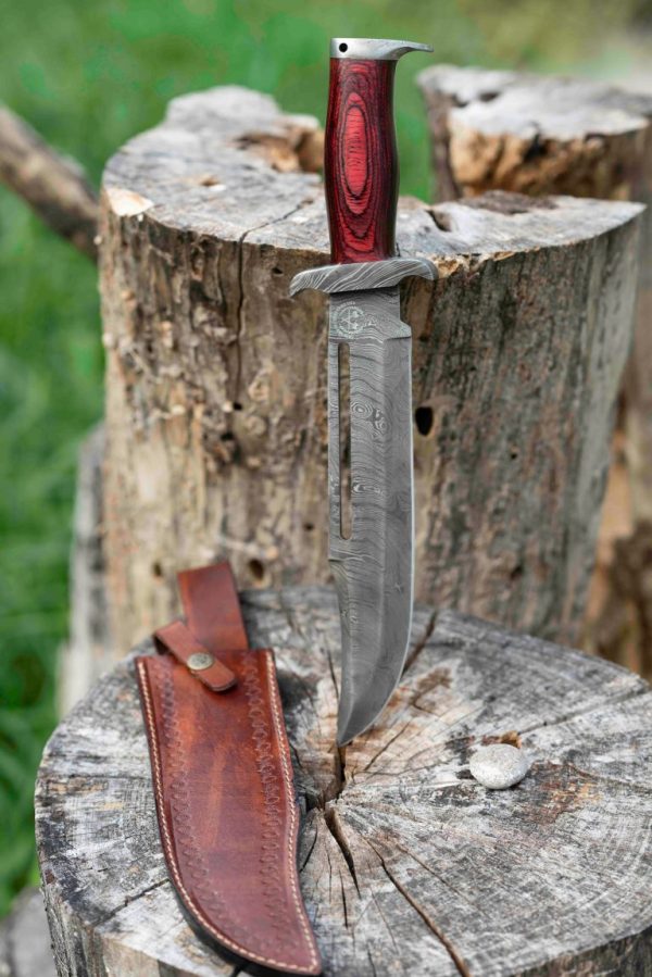 handmade jim bowie with pakka wood handle